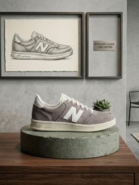 Mens Size 9 New Balance T500 sneakers in brown and white, brand new in box